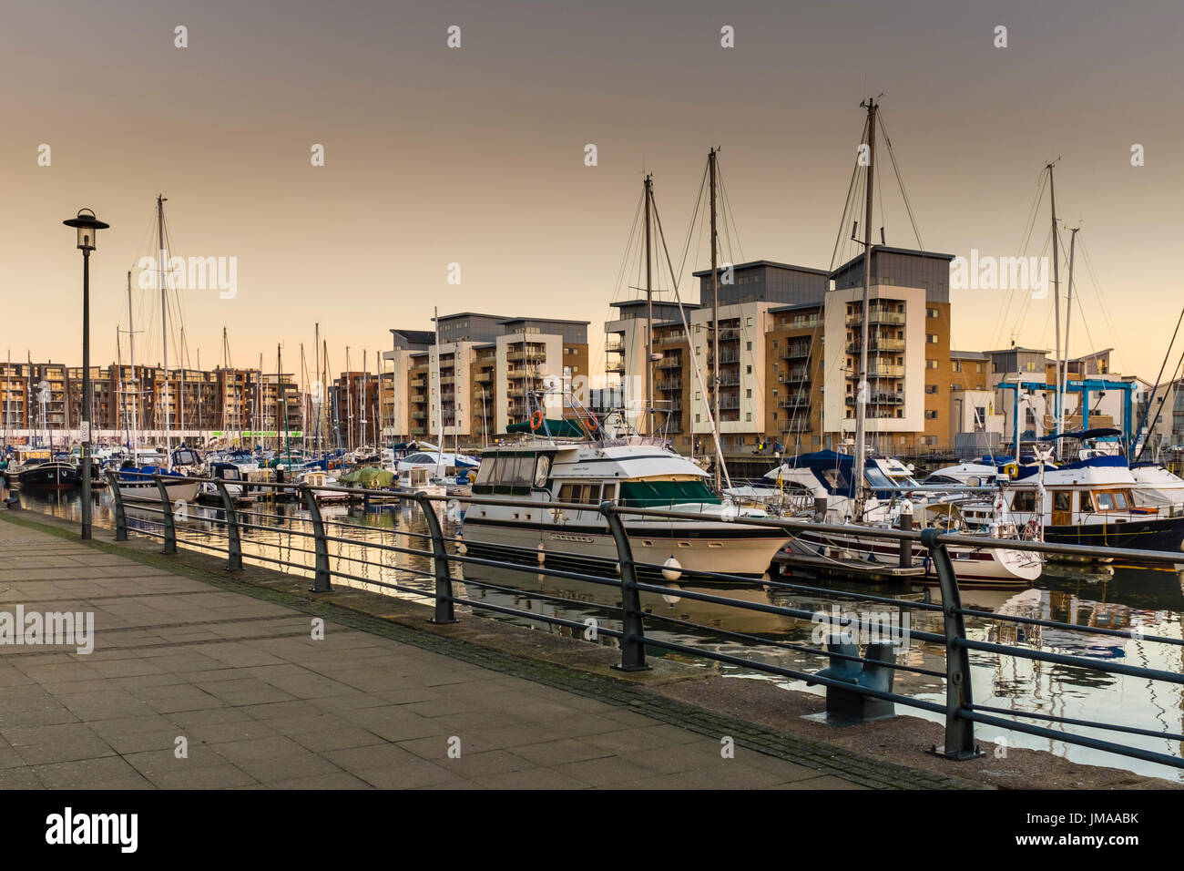 Regeneration of Portishead Marina with modern apartments and boats