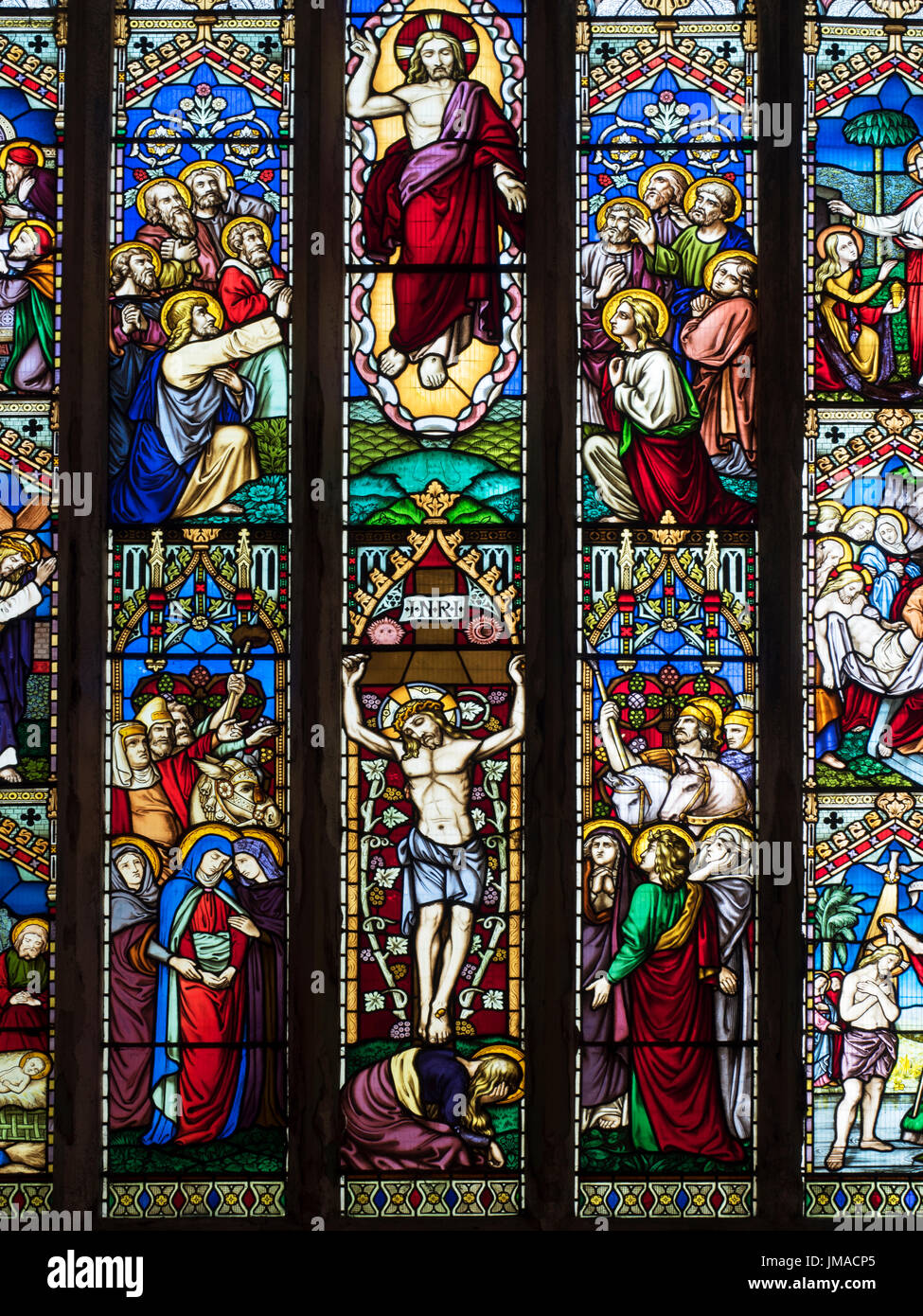 Stained glass window at All Saints Church Harewood Park Harewood Leeds