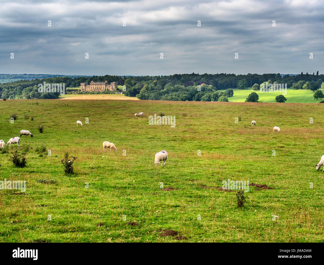 Harewood House from the Leeds Country Way at Lodge Hills Harewood Park