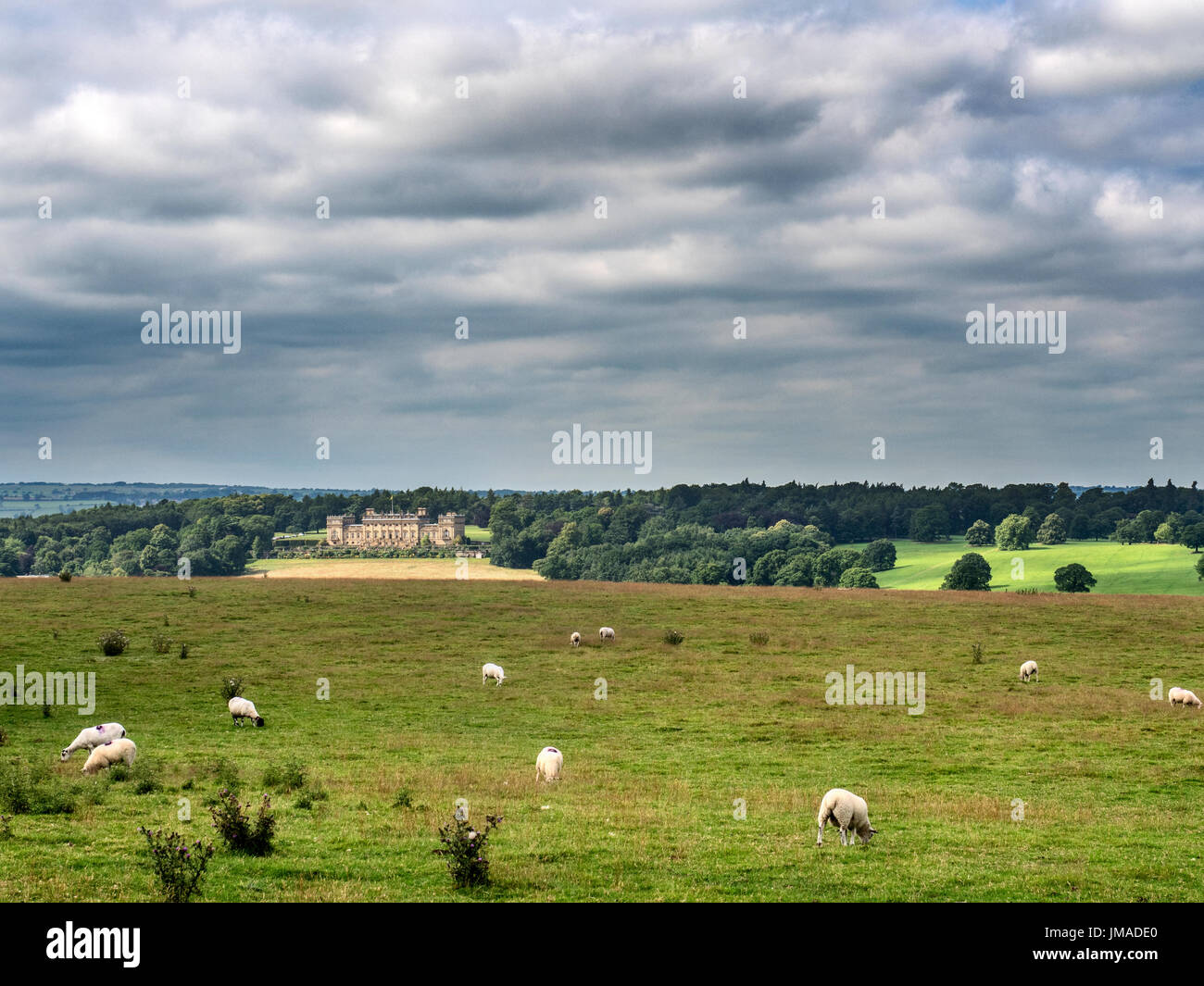 Harewood House from the Leeds Country Way at Lodge Hills Harewood Park