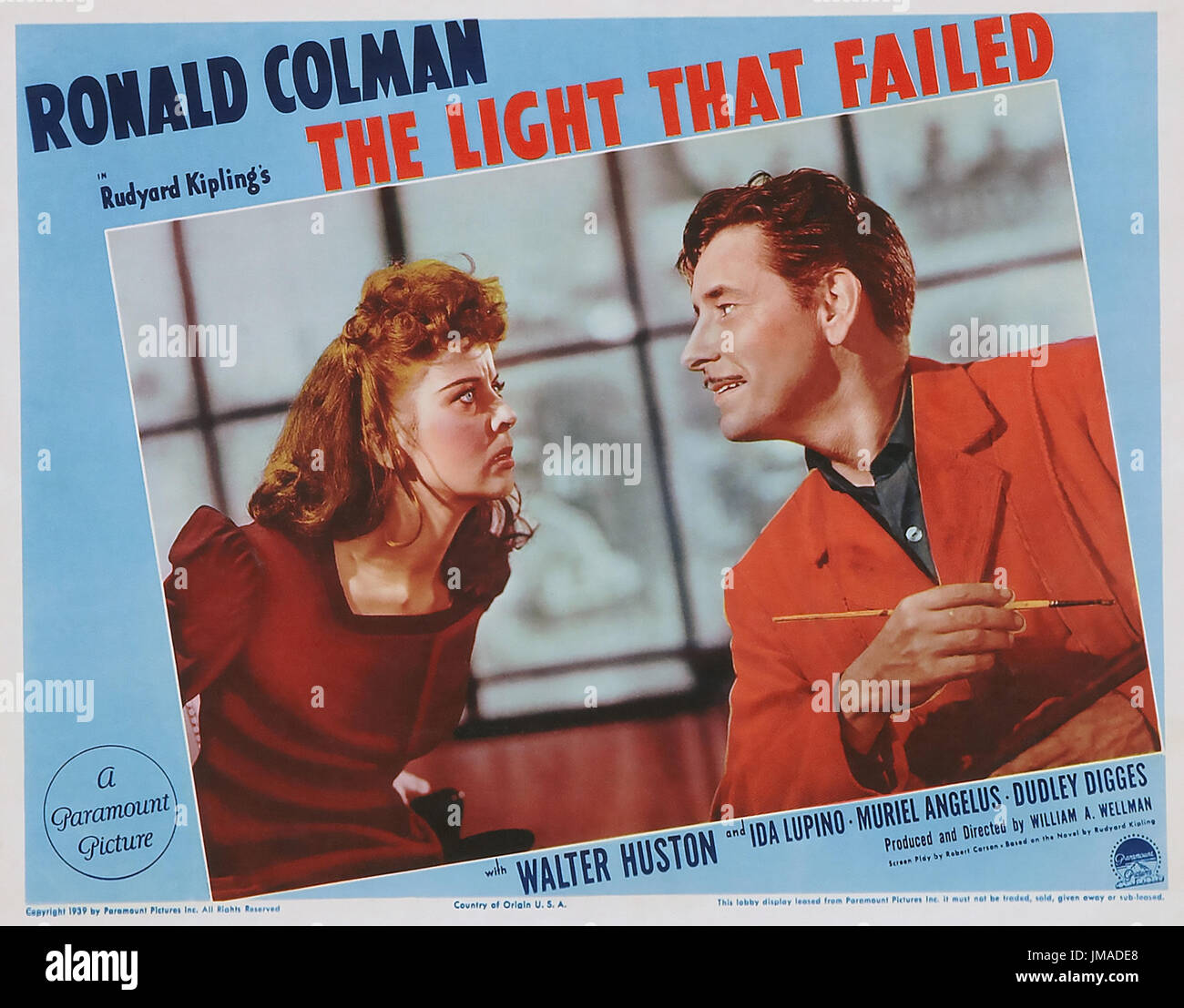 THE LIGHT THAT FAILED 1939 Paramount Pictures film with Ida Lupino and Ronald Colman Stock Photo