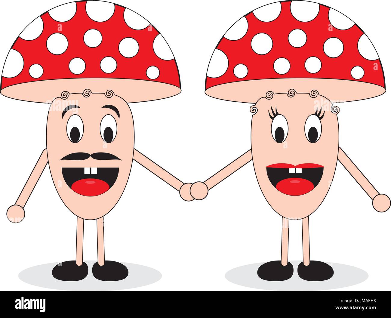 Couple of mushrooms Stock Vector