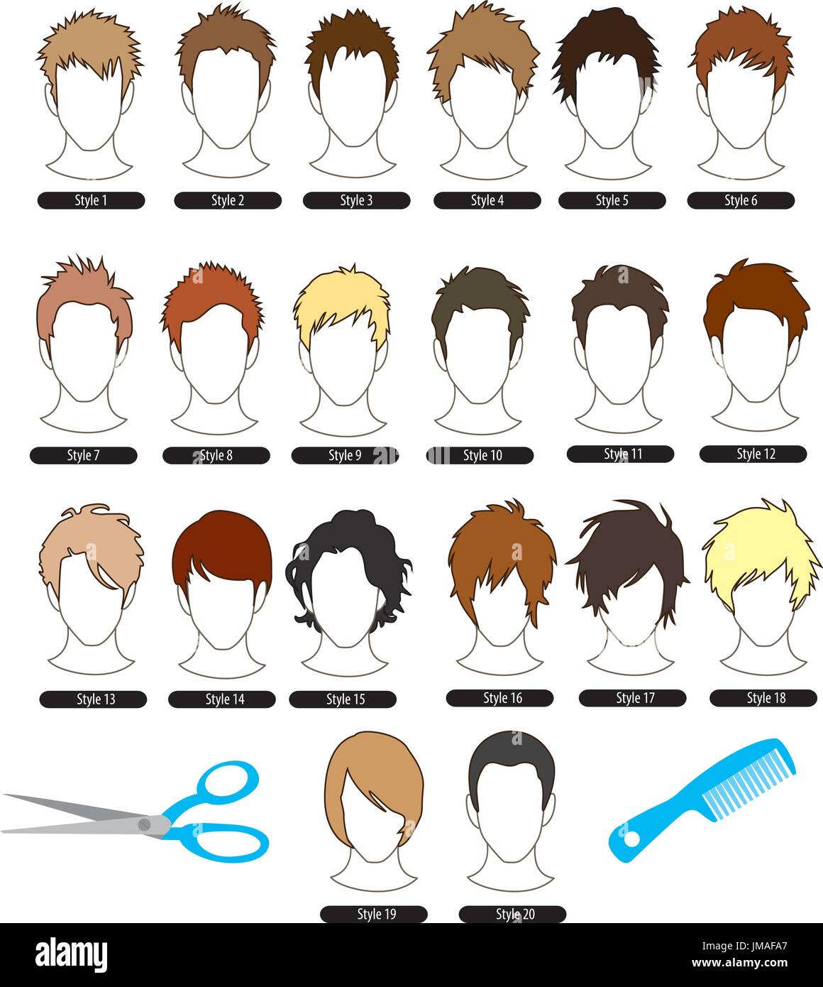 Men's Hairstyles in vector Stock Vector Image & Art - Alamy
