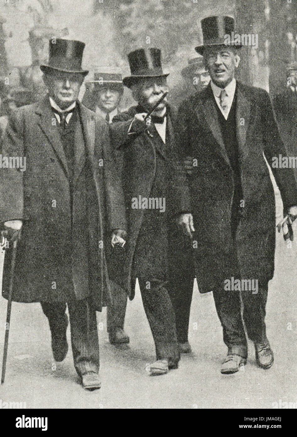 The big three at Versailles, Paris, 1919 Stock Photo