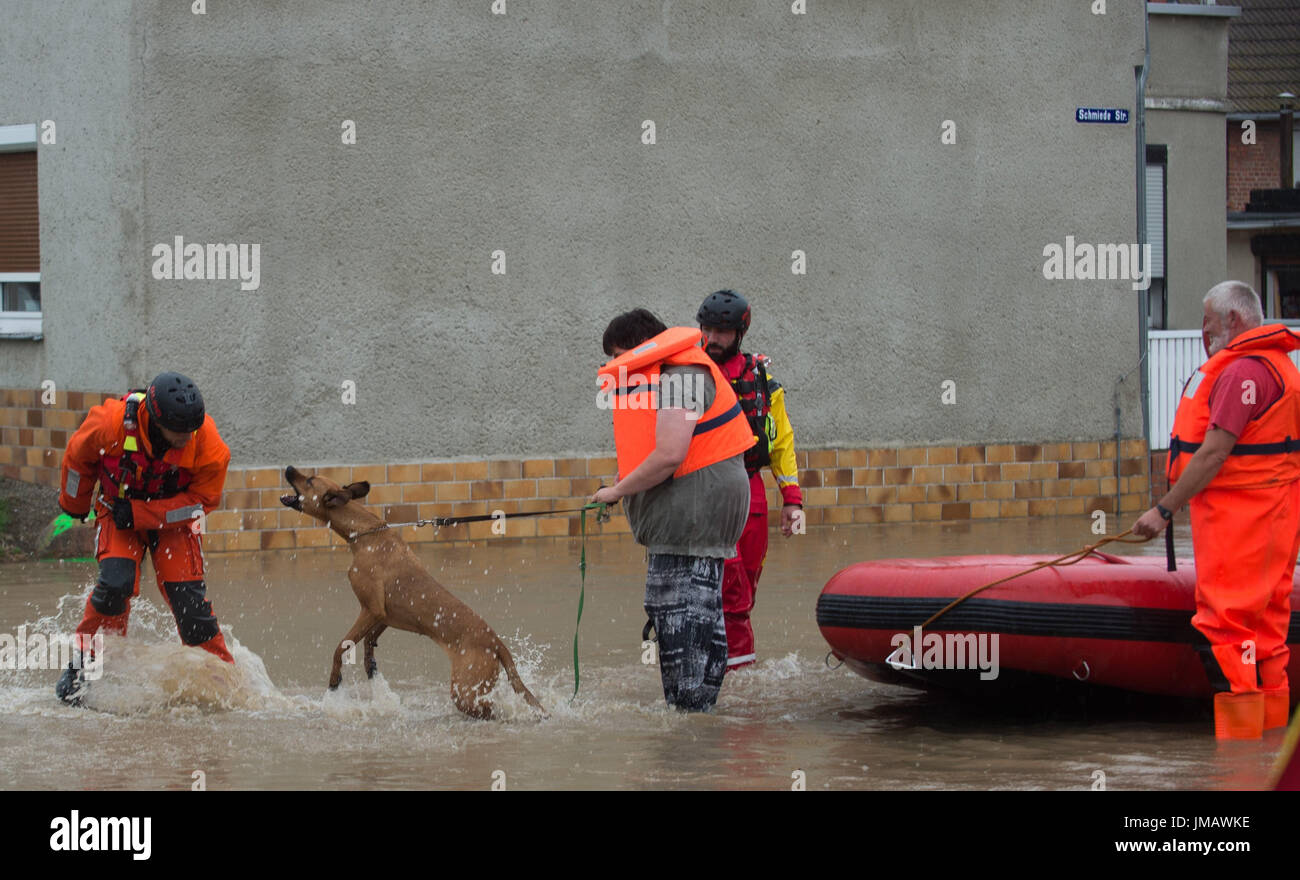 Rescue workers in flood with dog hi-res stock photography and images ...