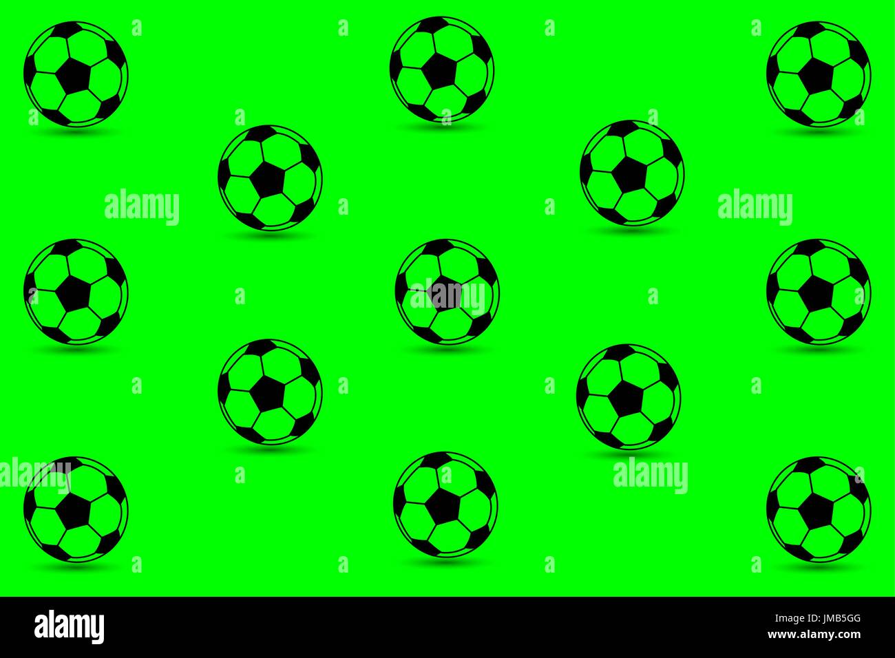 Soccer ball on green background - vector pattern Stock Vector Image ...