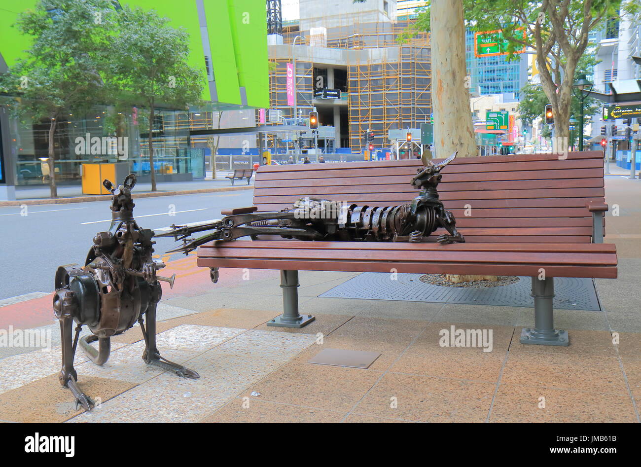 Kangaroo statue in downtown Brisbane Australia Stock Photo Alamy