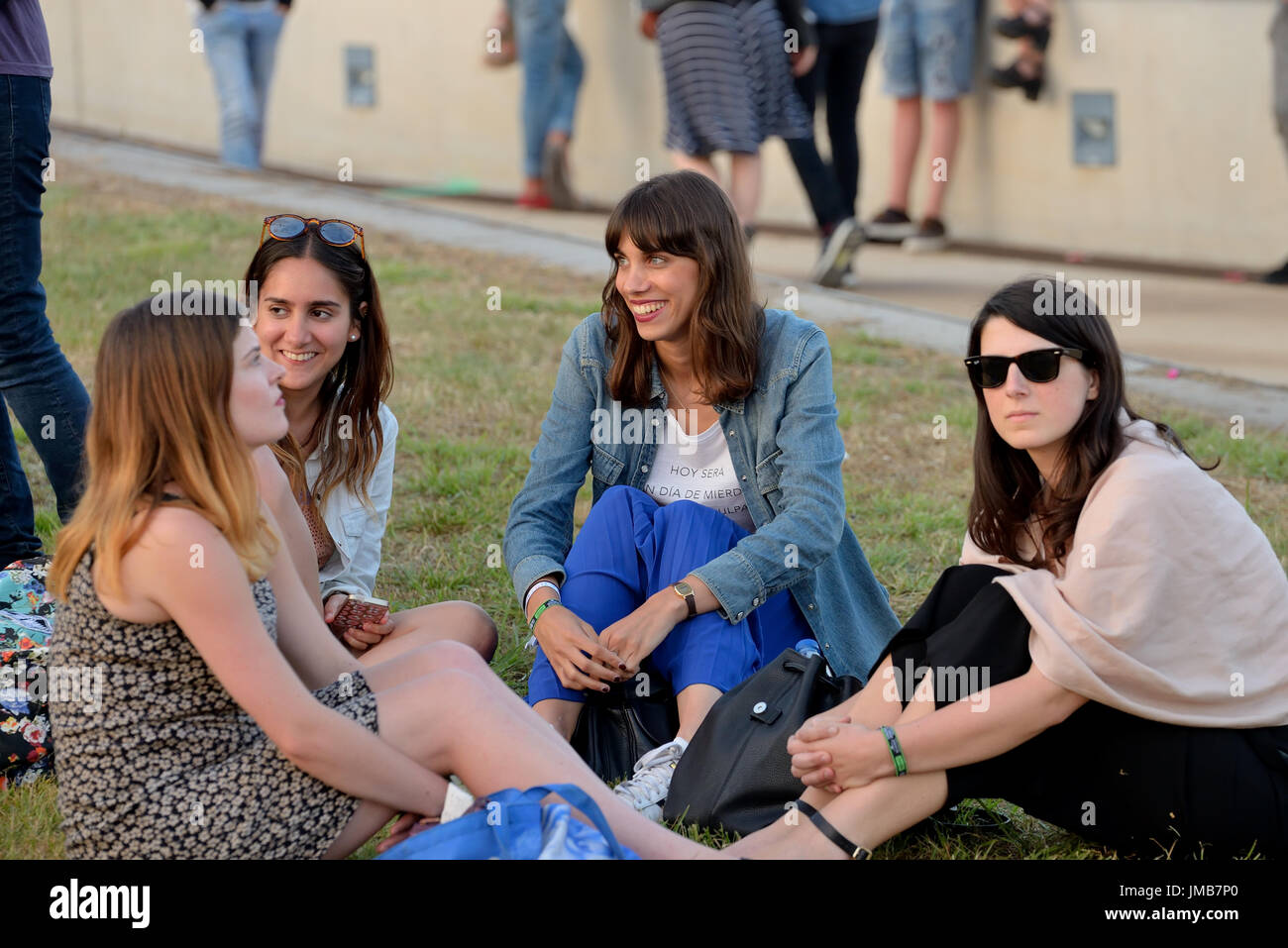 BARCELONA - JUN 1: People at Primavera Sound 2016 Festival on June 1, 2016 in Barcelona, Spain. Stock Photo