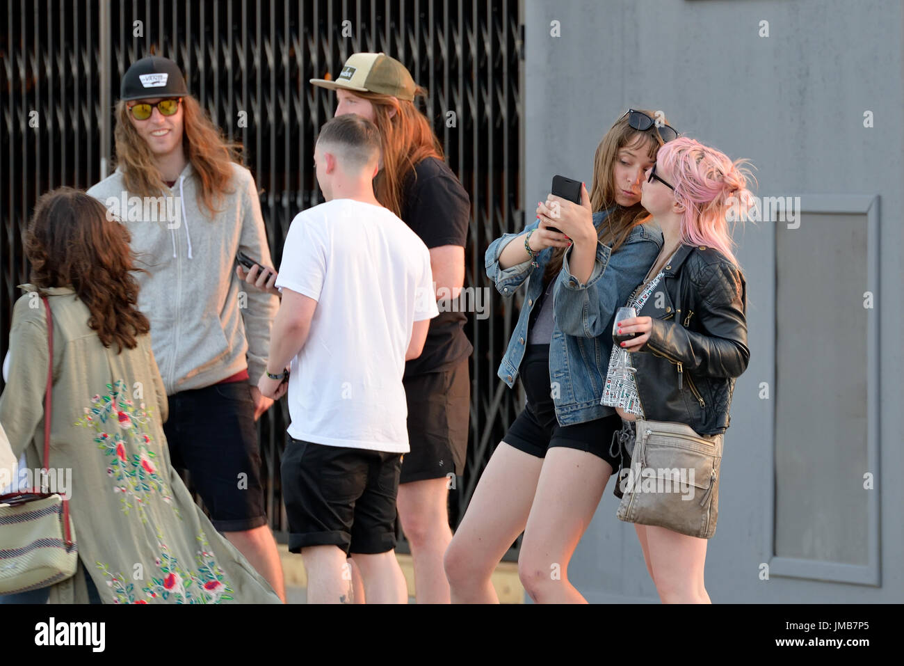 BARCELONA - JUN 1: People at Primavera Sound 2016 Festival on June 1, 2016 in Barcelona, Spain. Stock Photo