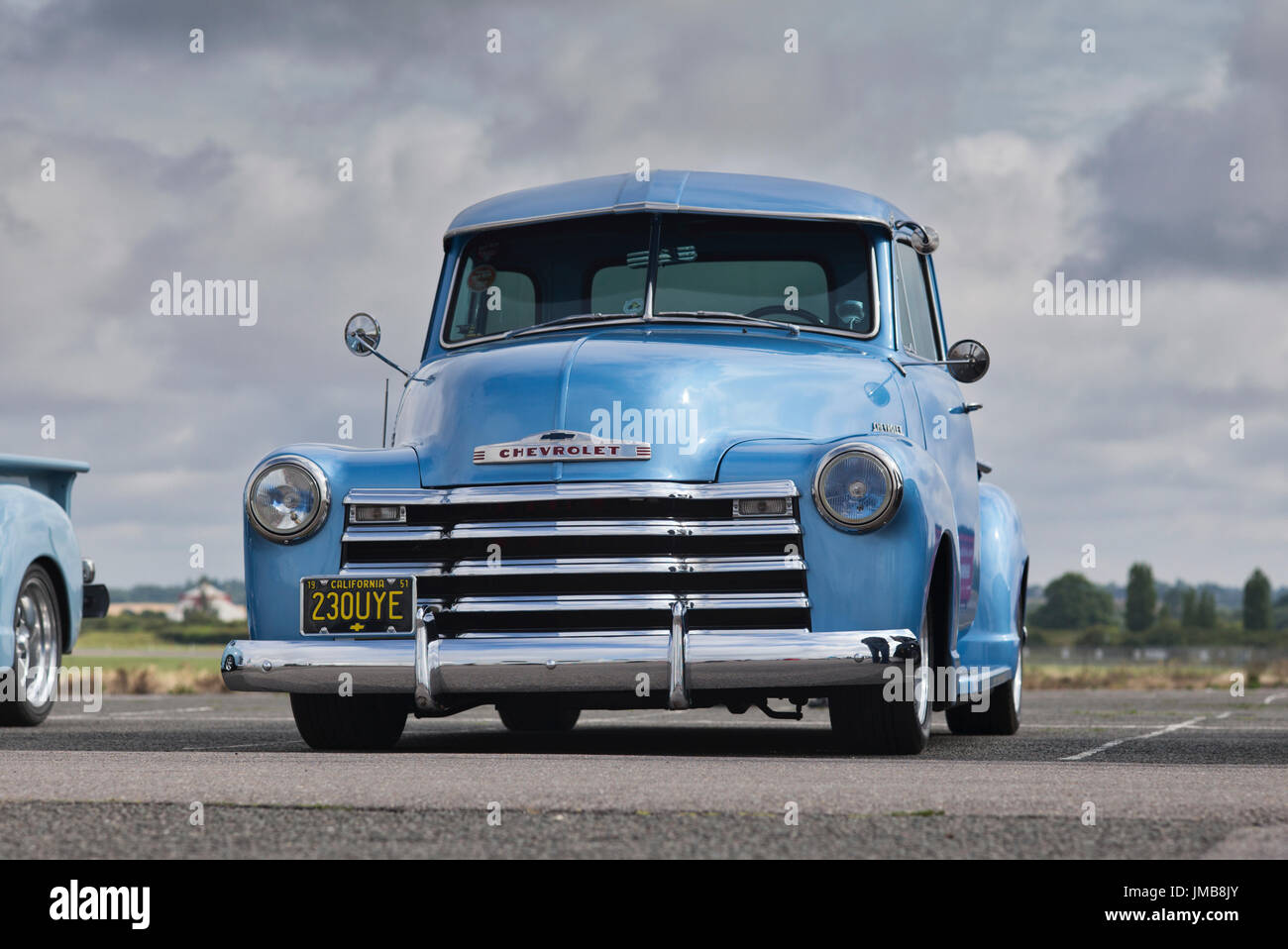 1951 Blue Chevrolet pickup truck at an american car show. Essex. UK Stock Photo