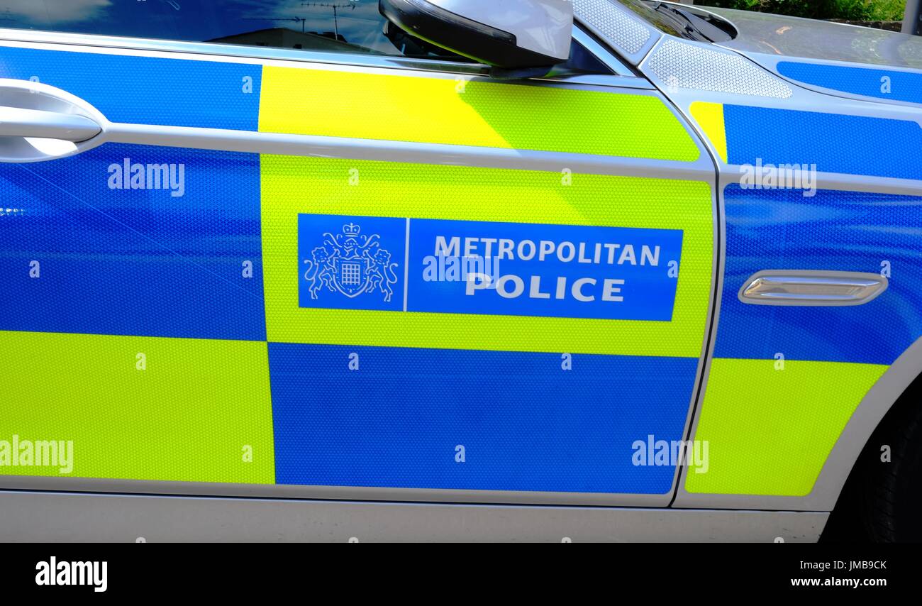 Metropolitan Police car in Harrow Stock Photo