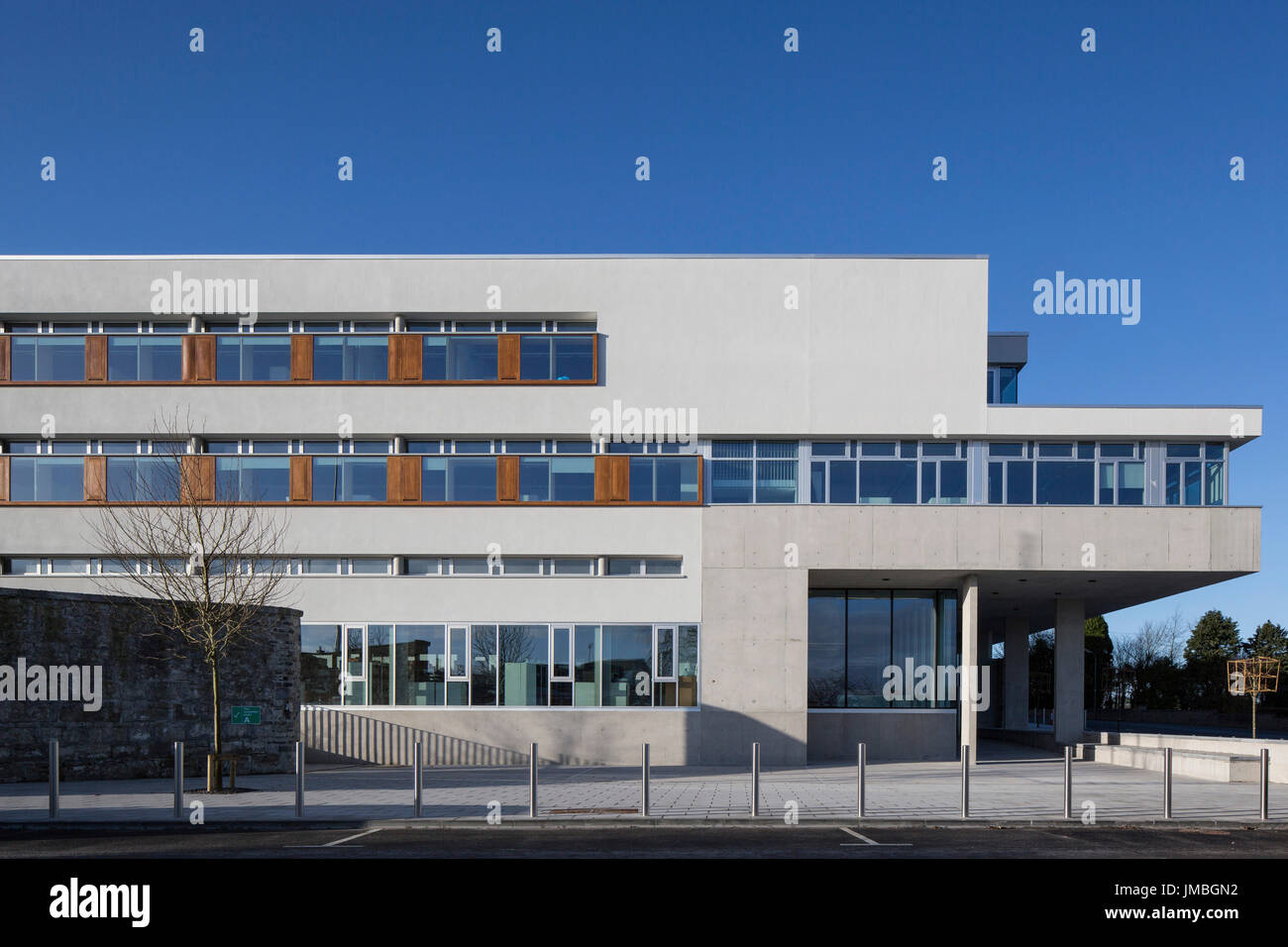 Partial front elevation with main entrance. County Council