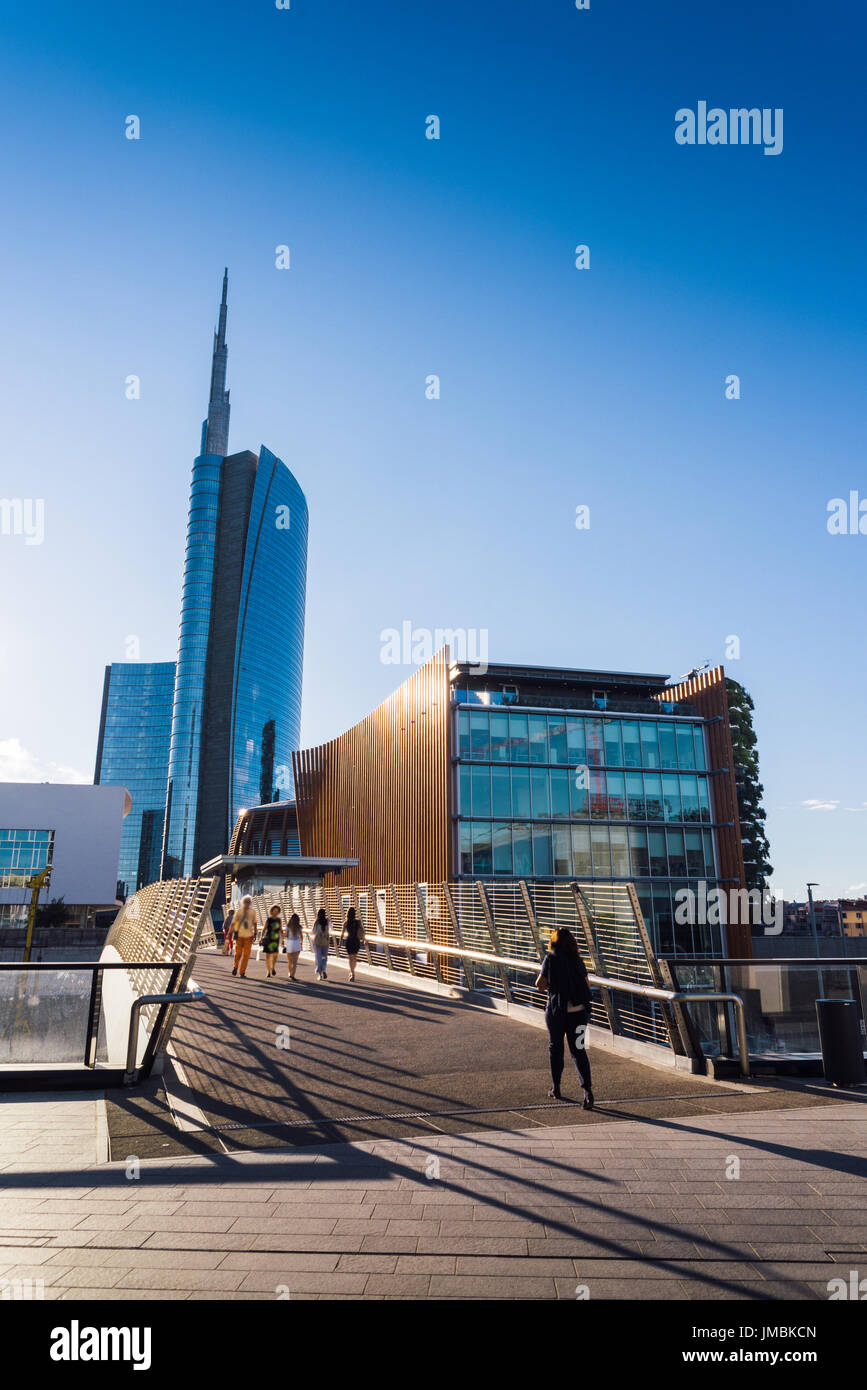 Futuristic district of Porta Nuova, built for the Expo 2015 in Milan, Italy Stock Photo