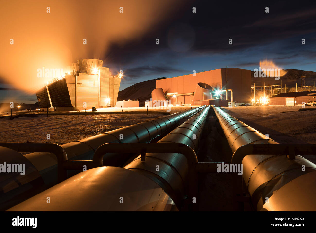 Krafla Geo-Thermal Power Plant, Iceland Stock Photo