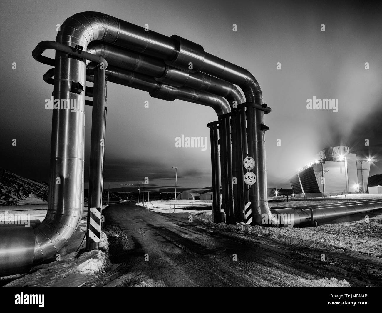 Krafla Geo-Thermal Power Plant, Iceland Stock Photo