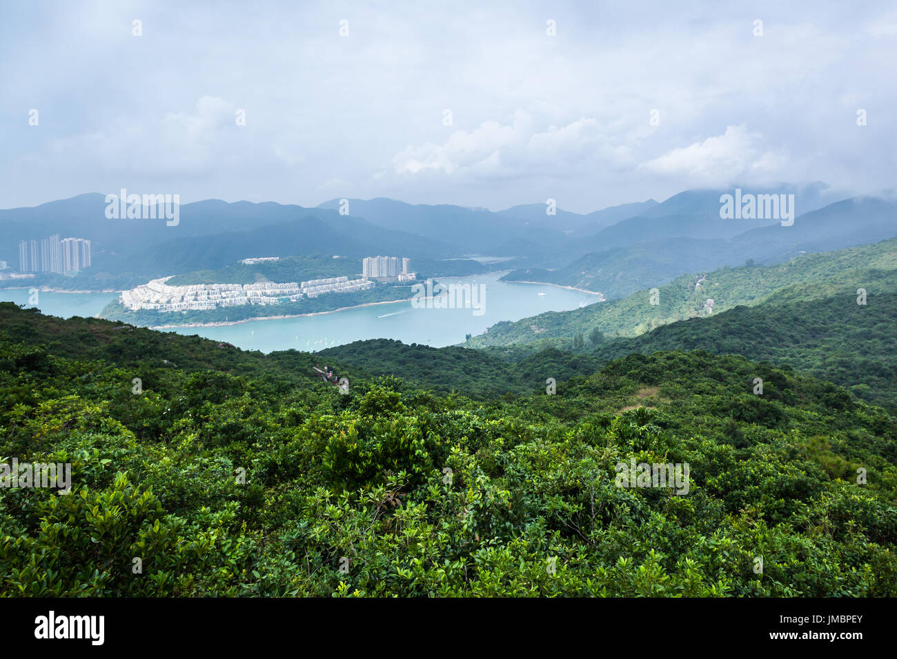 HONG KONG - OCTOBER 23, 2016: View from the mountain  in Hong Kong. Stock Photo