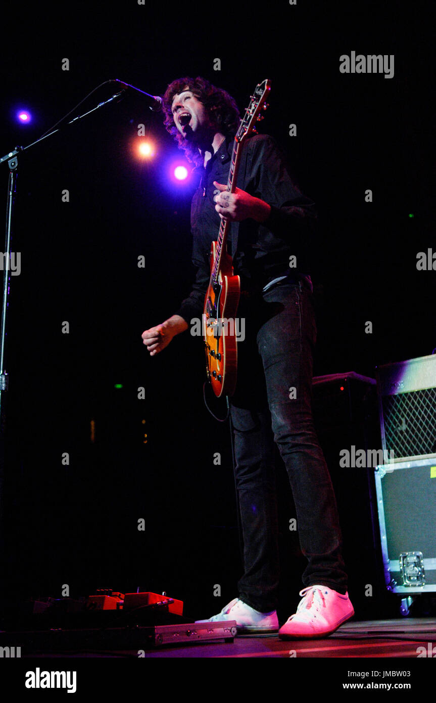Ryland Blackinton Cobra Starship performs onstage during Fall Out Boy Honda Civic Tour final show held Honda Center Anaheim,CA Stock Photo