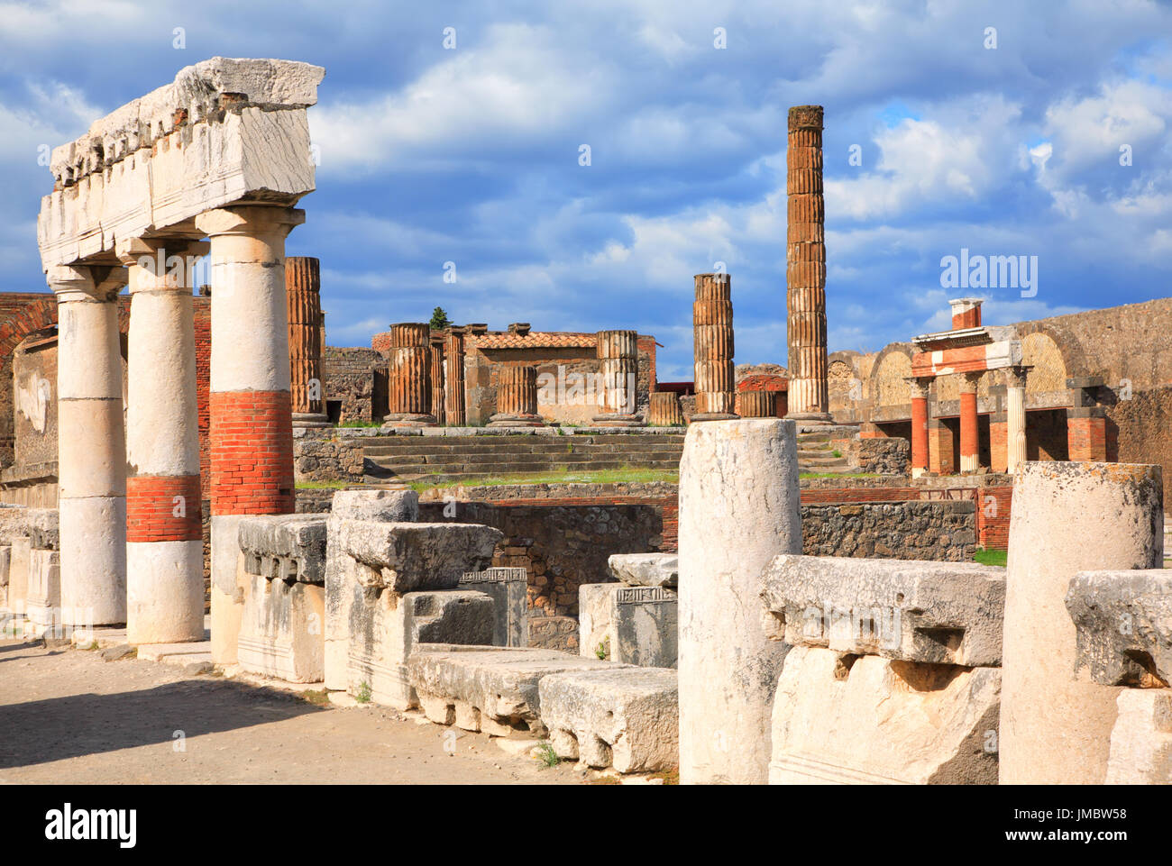Ruins of the Forum of Pompeii, Campania, Italy. Stock Photo