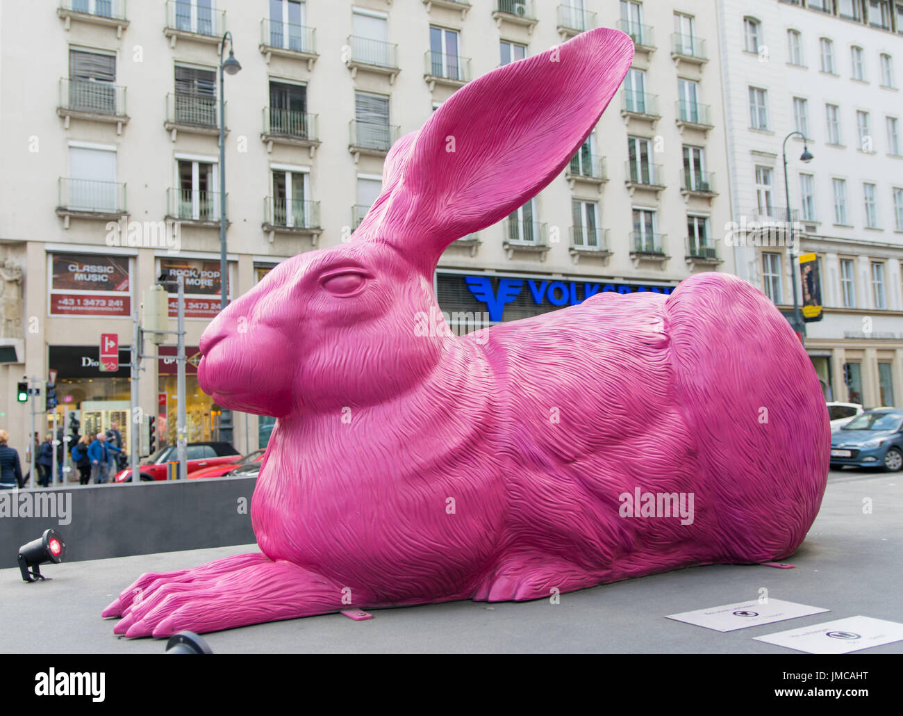 Giant Pink Rabbit - Vienna, Austria Stock Photo - Alamy