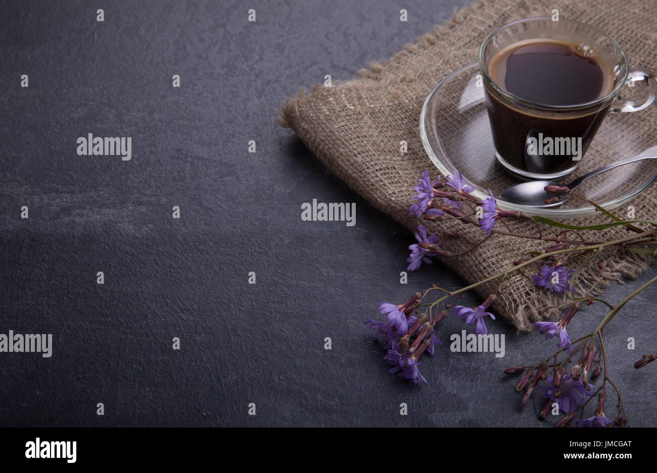 Medicinal plant chicory flowers. The roots of the plants are used as a