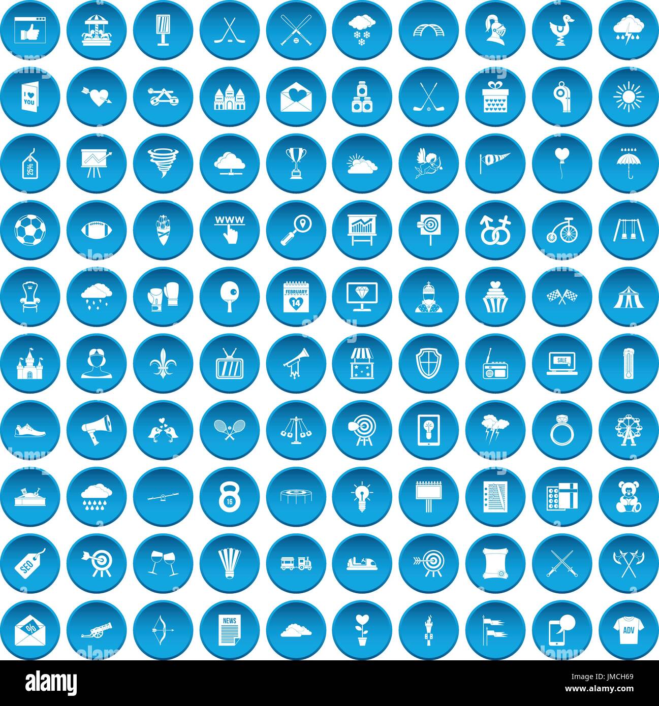 100 arrow icons set blue Stock Vector Image & Art - Alamy