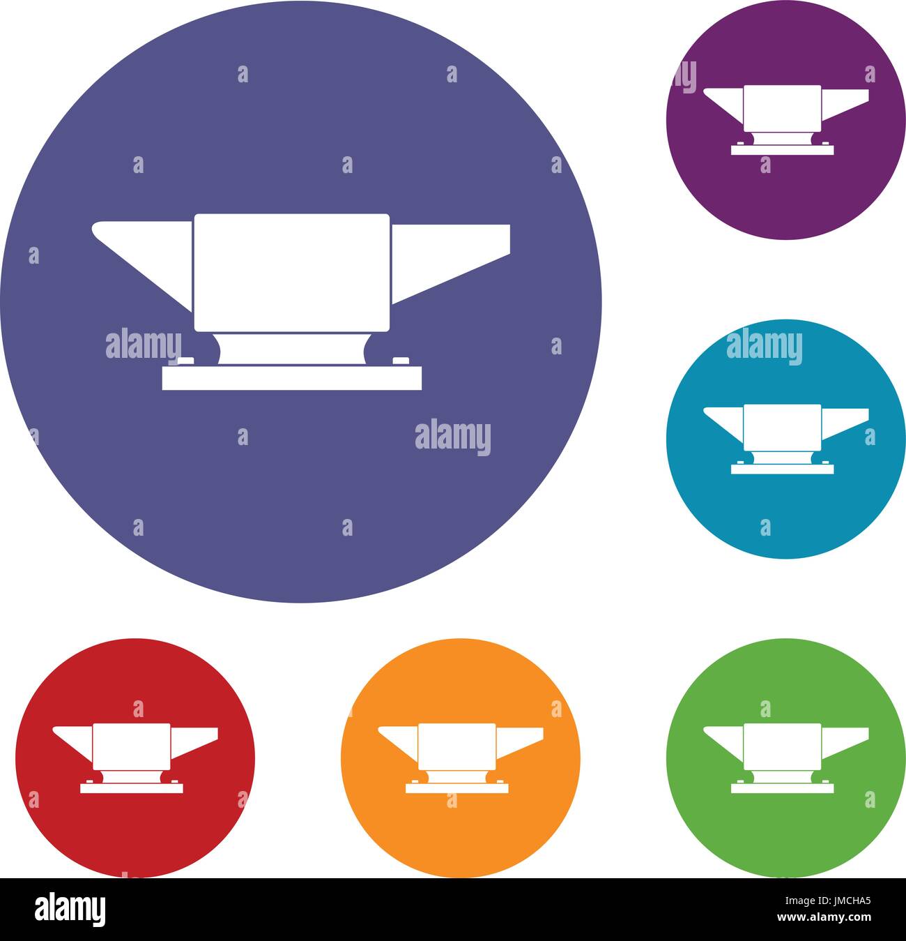 Anvil icons set Stock Vector