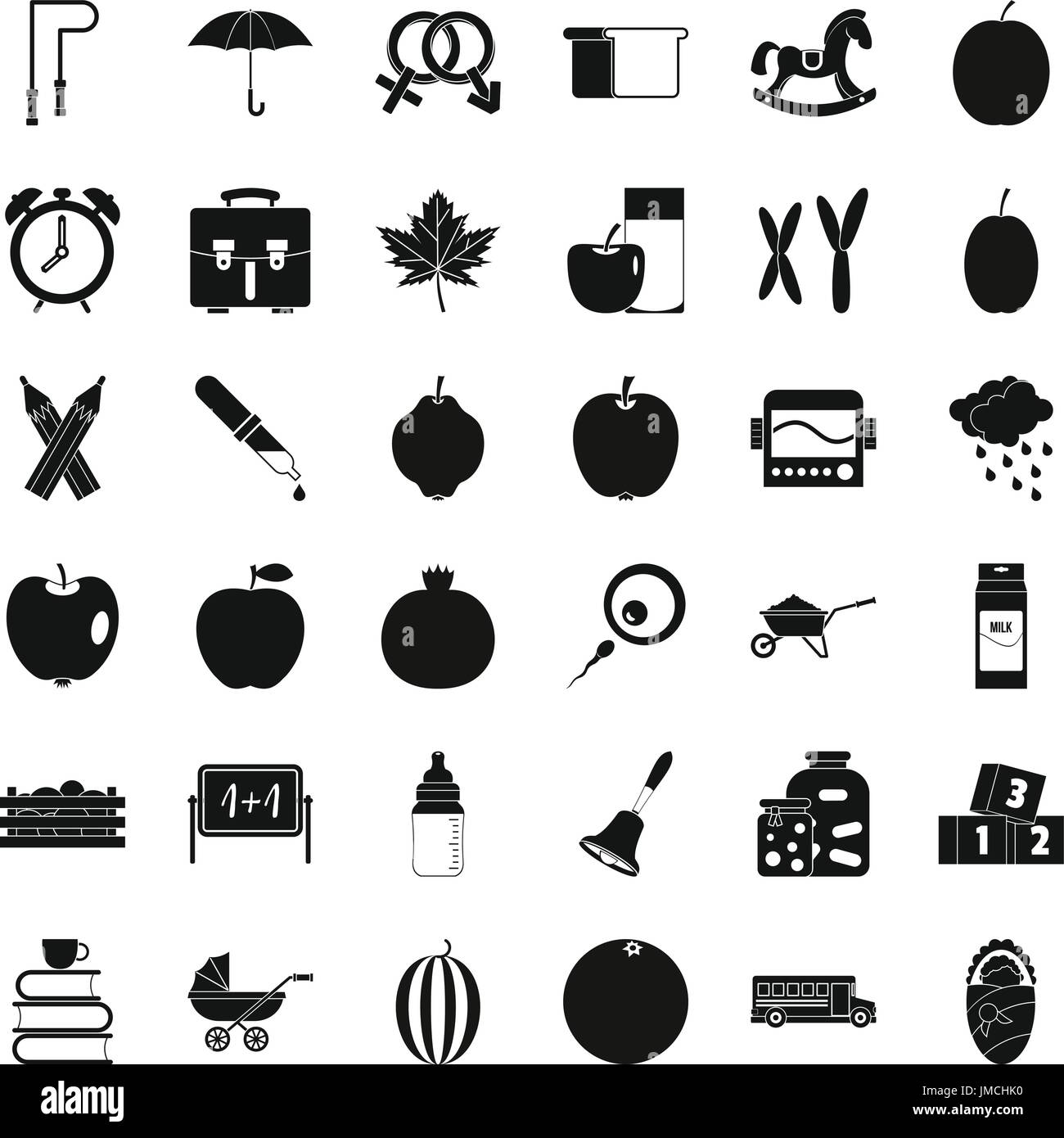 Children school icons set, simple style Stock Vector Image & Art - Alamy
