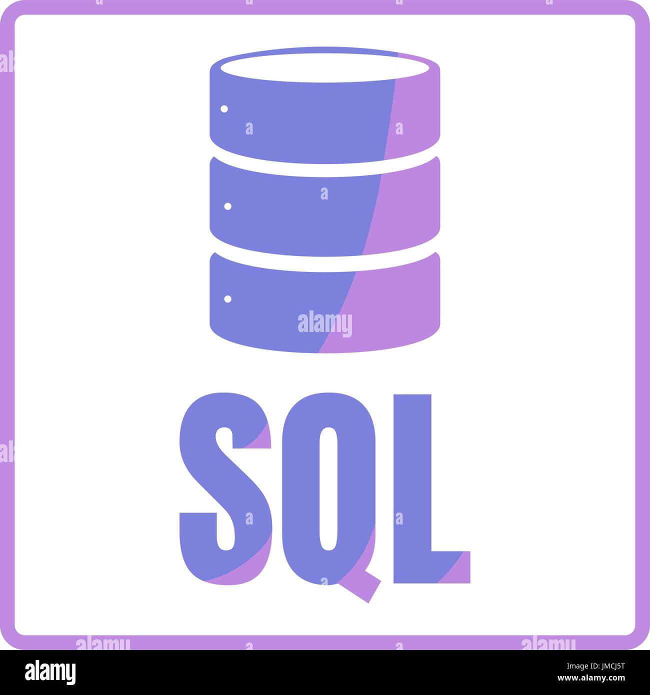 SQL Database Icon Logo Design UI or UX App. Blue inscription with ...