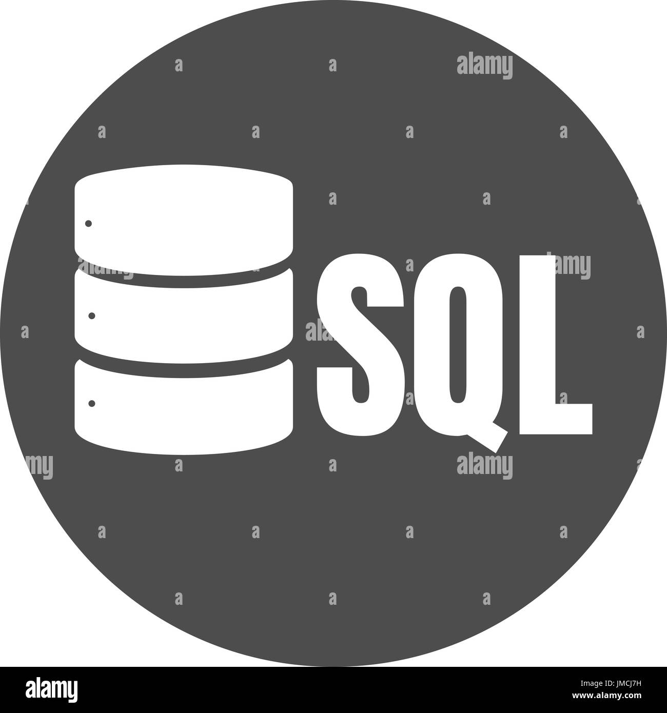 SQL Database Icon Logo Design UI or UX App. White inscription with ...