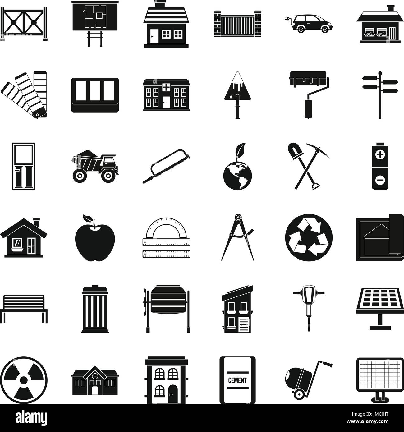 Architecture equipment icons set, simple style Stock Vector Image & Art ...