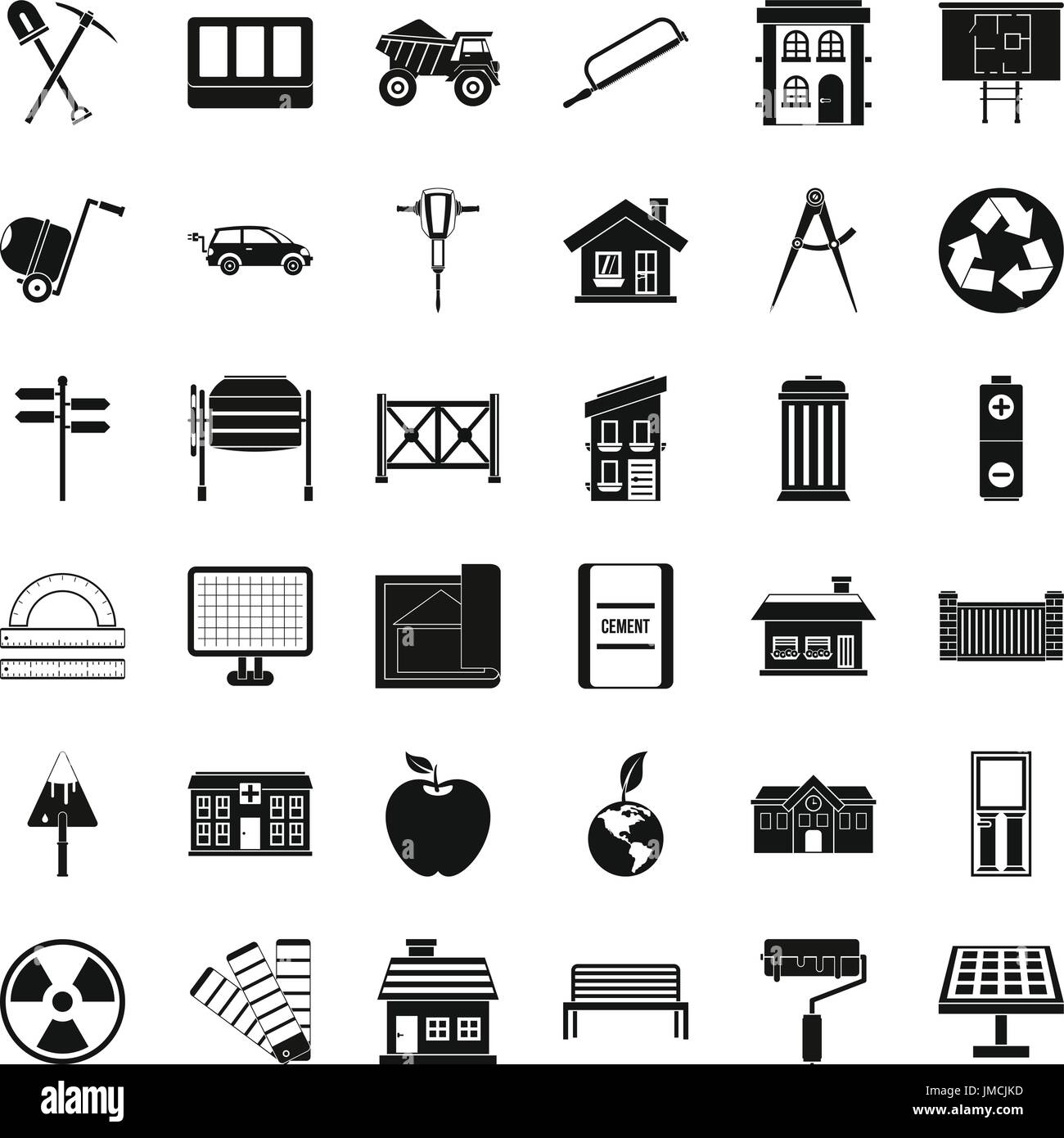 Construction icons set, simple style Stock Vector Image & Art - Alamy