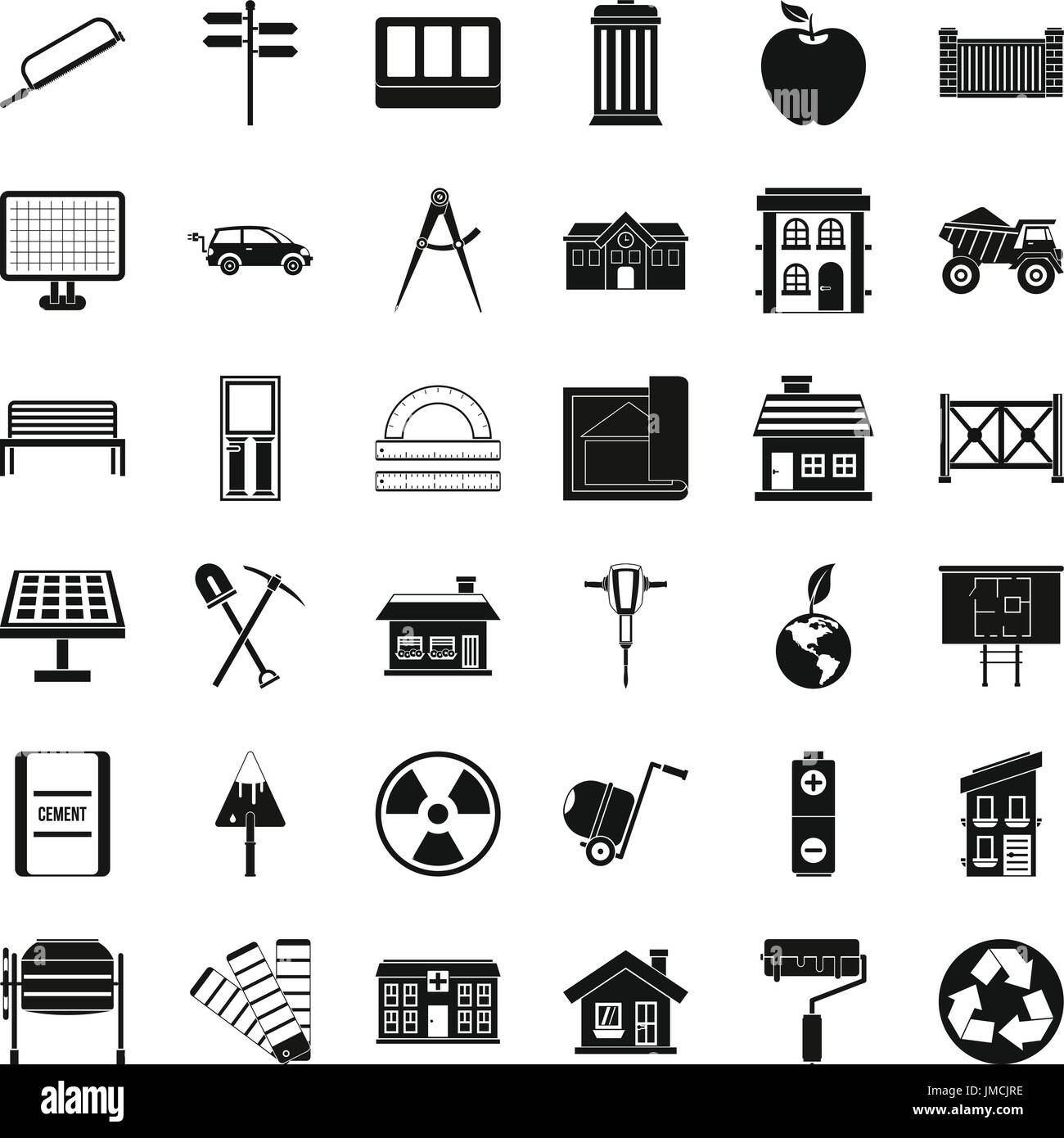 Building icons set, simple style Stock Vector Image & Art - Alamy