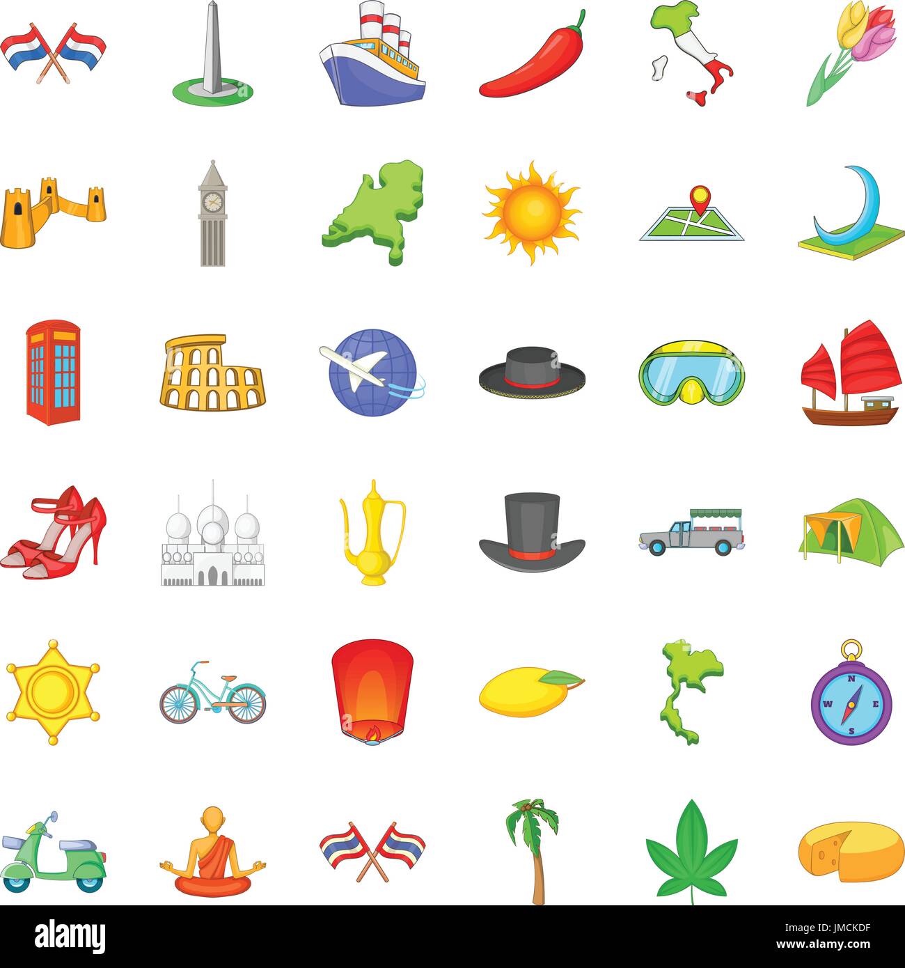 Travelling icons set, cartoon style Stock Vector Image & Art - Alamy