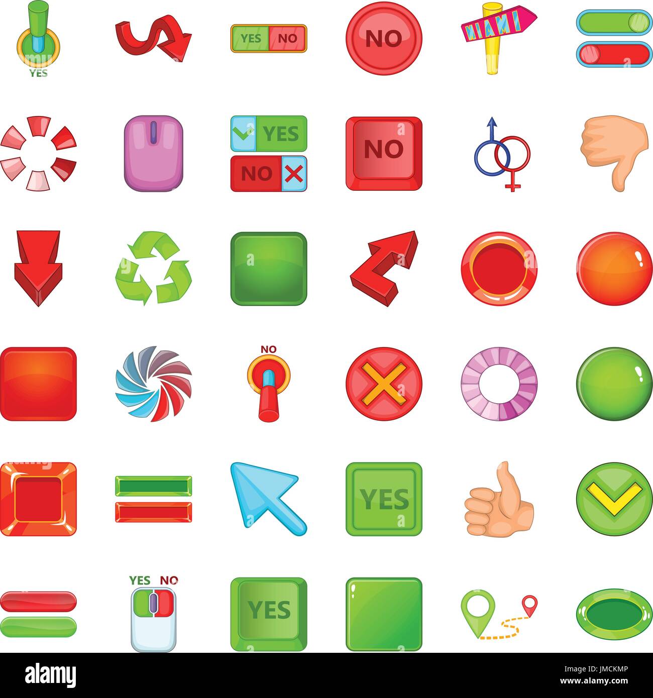 Computer click icons set, cartoon style Stock Vector Image & Art - Alamy