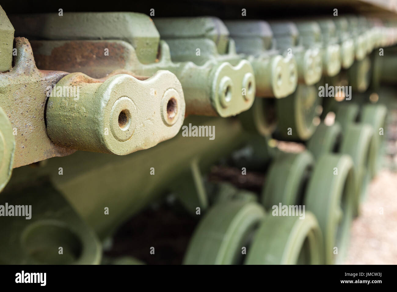 Tracks on M60 Tank Stock Photo