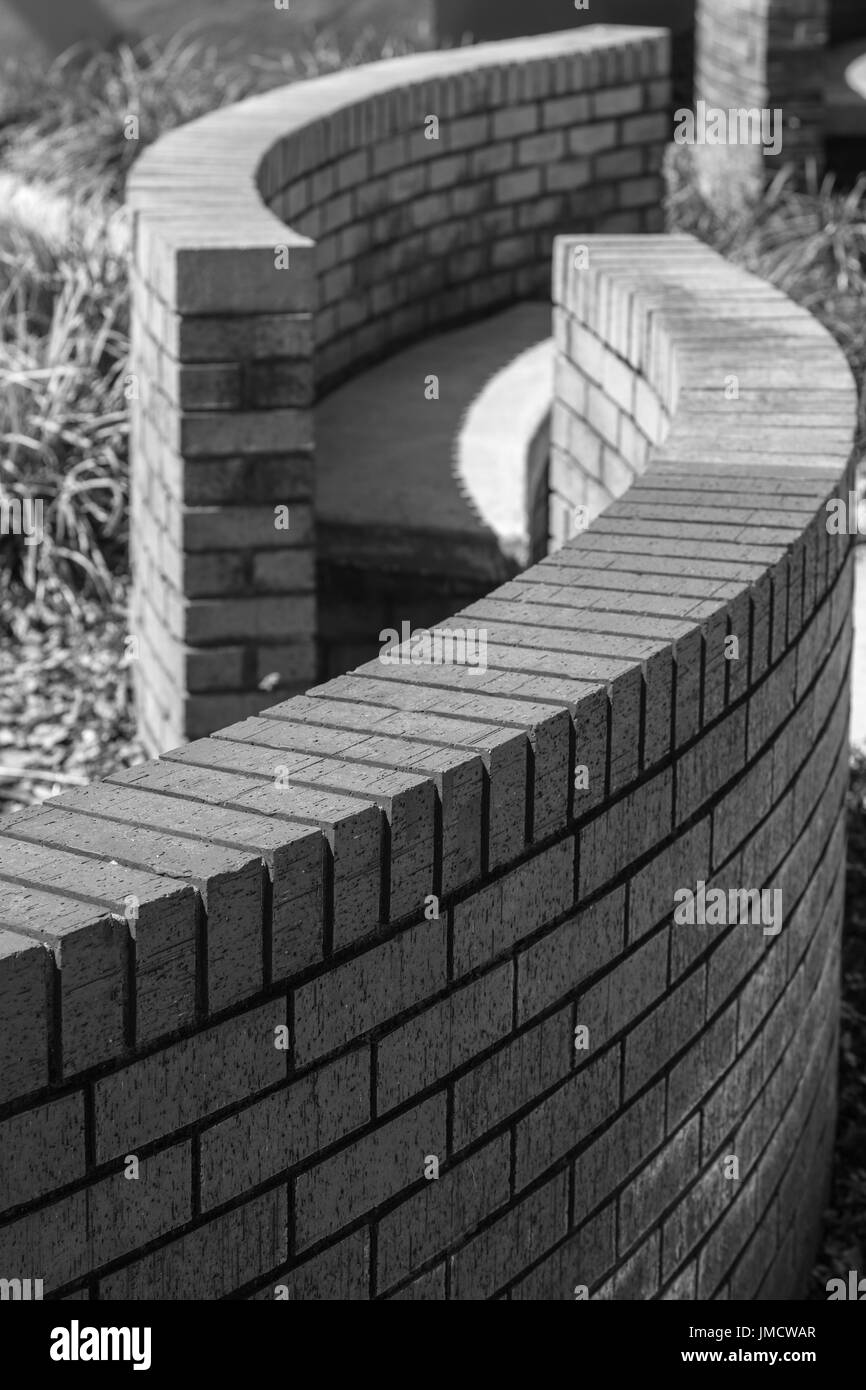 Curved brick walls Stock Photo