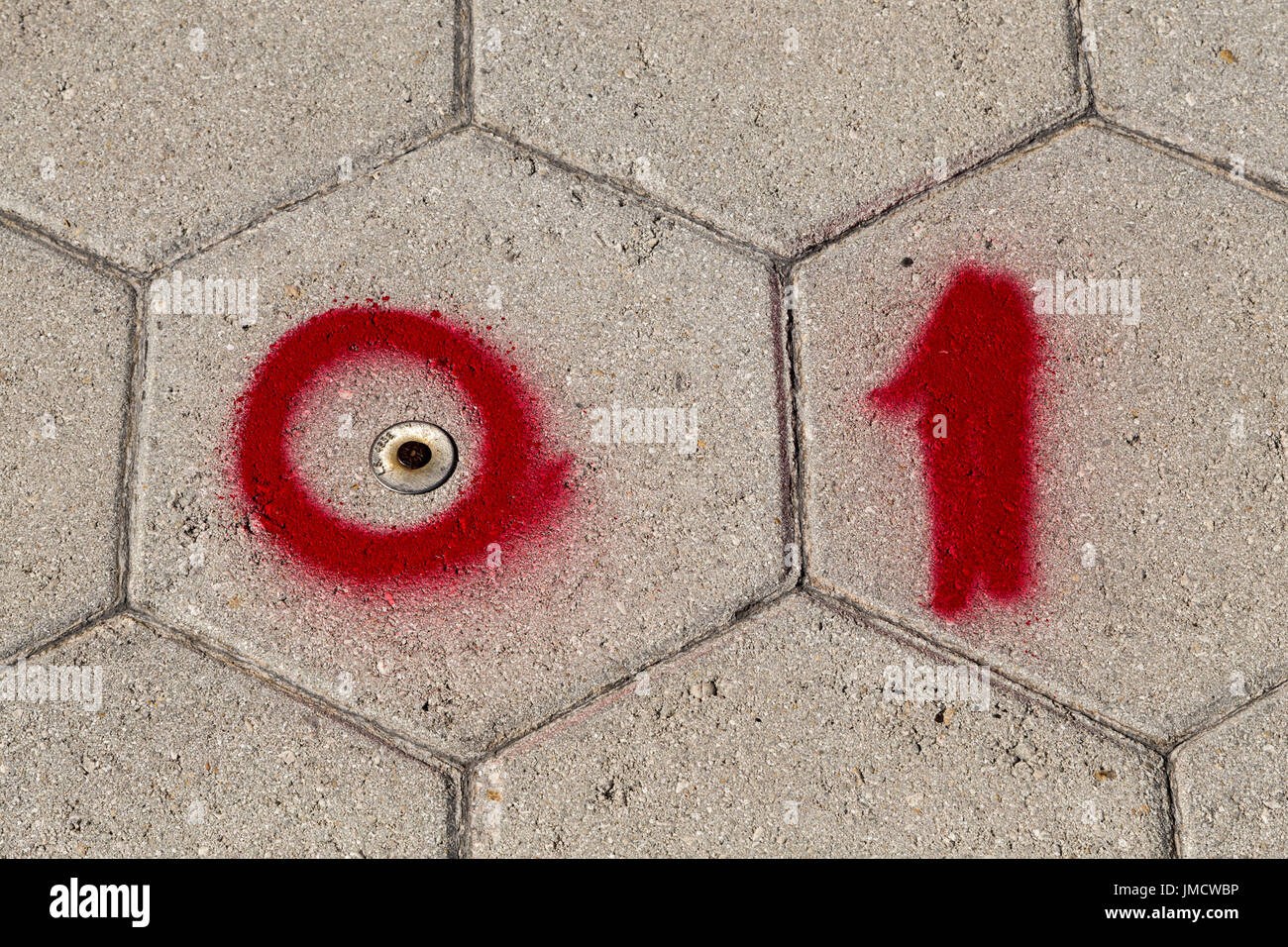 01 Painted On Sidewalk Stock Photo Alamy