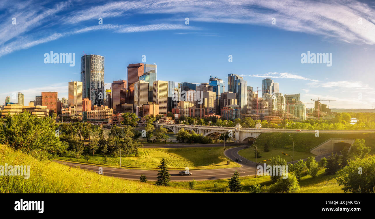 City skyline of Calgary, Alberta, Canada. Stock Photo