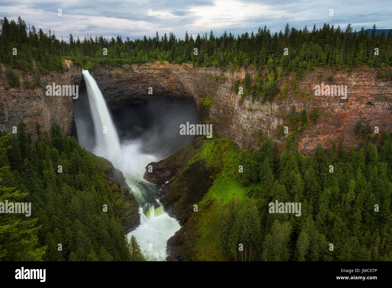 Helmcken Falls in Wells Gray Provincial Park near Clearwater, British Columbia, Canada. Long exposure. Stock Photo
