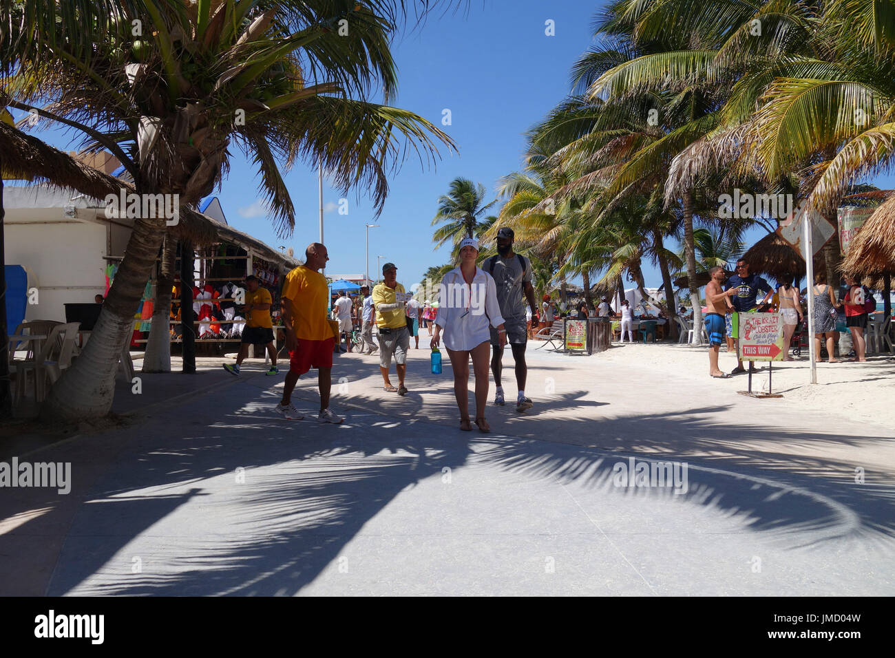 Street Scene, Mahahual Beach, Costa Maya port, Mexico Stock Photo