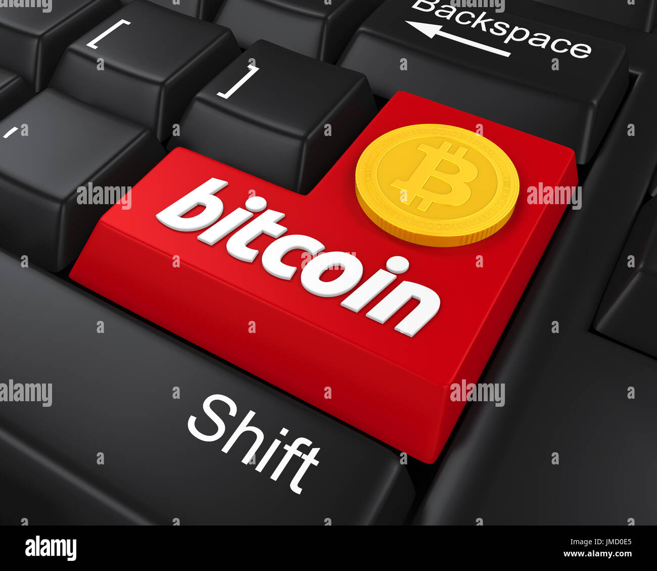 Bitcoin Enter Button Stock Photo