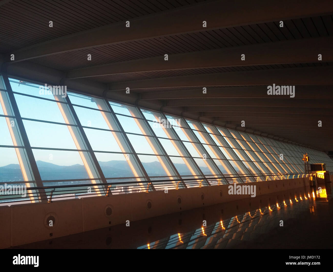 Dawning in Bilbao Airport (new terminal by Santiago Calatrava), Loiu, Biscay, Basque Country, Spain Stock Photo