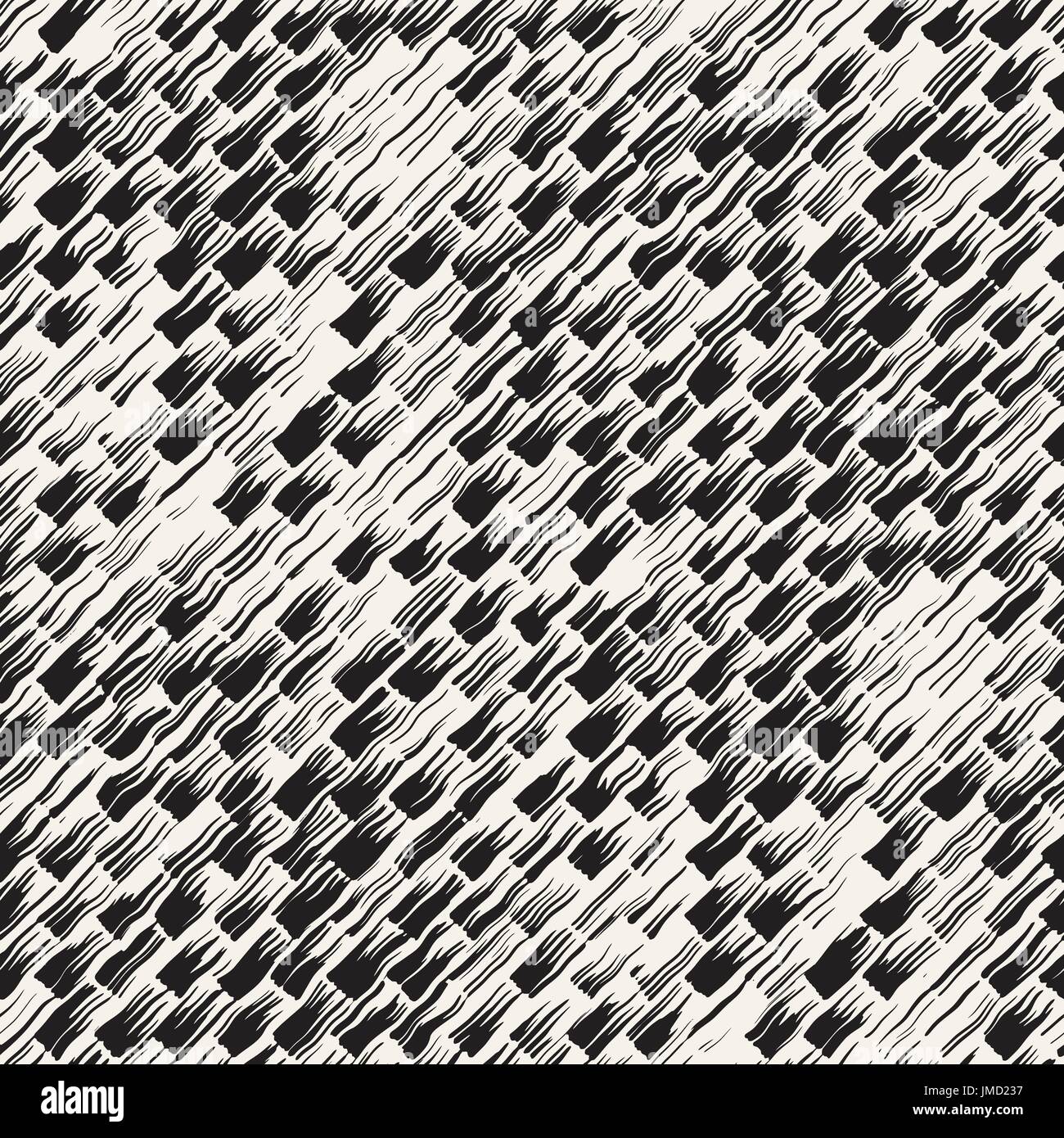 Vector seamless pattern with brush stripes and strokes. Black and white ...