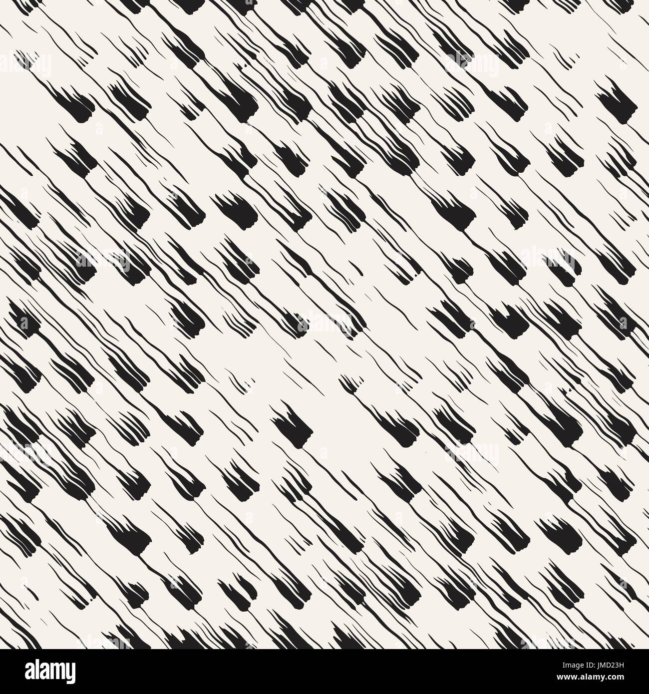 Vector seamless pattern with brush stripes and strokes. Black and white ...