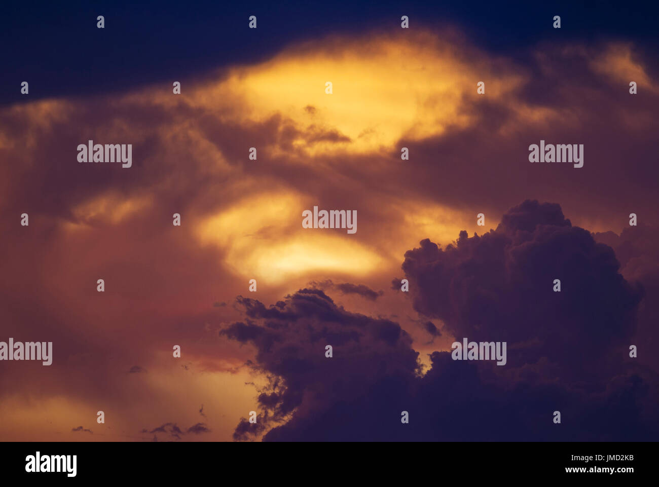 Cumulonimbus cloud in the evening during the rainy season. Kalahari Desert, Kgalagadi Transfrontier Park, South Africa. Stock Photo