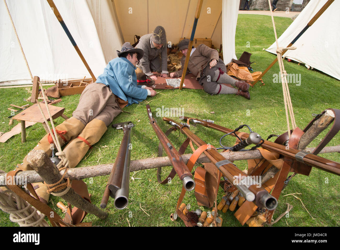 English Civil War re-enactment in Newark on Trent Castle Stock Photo