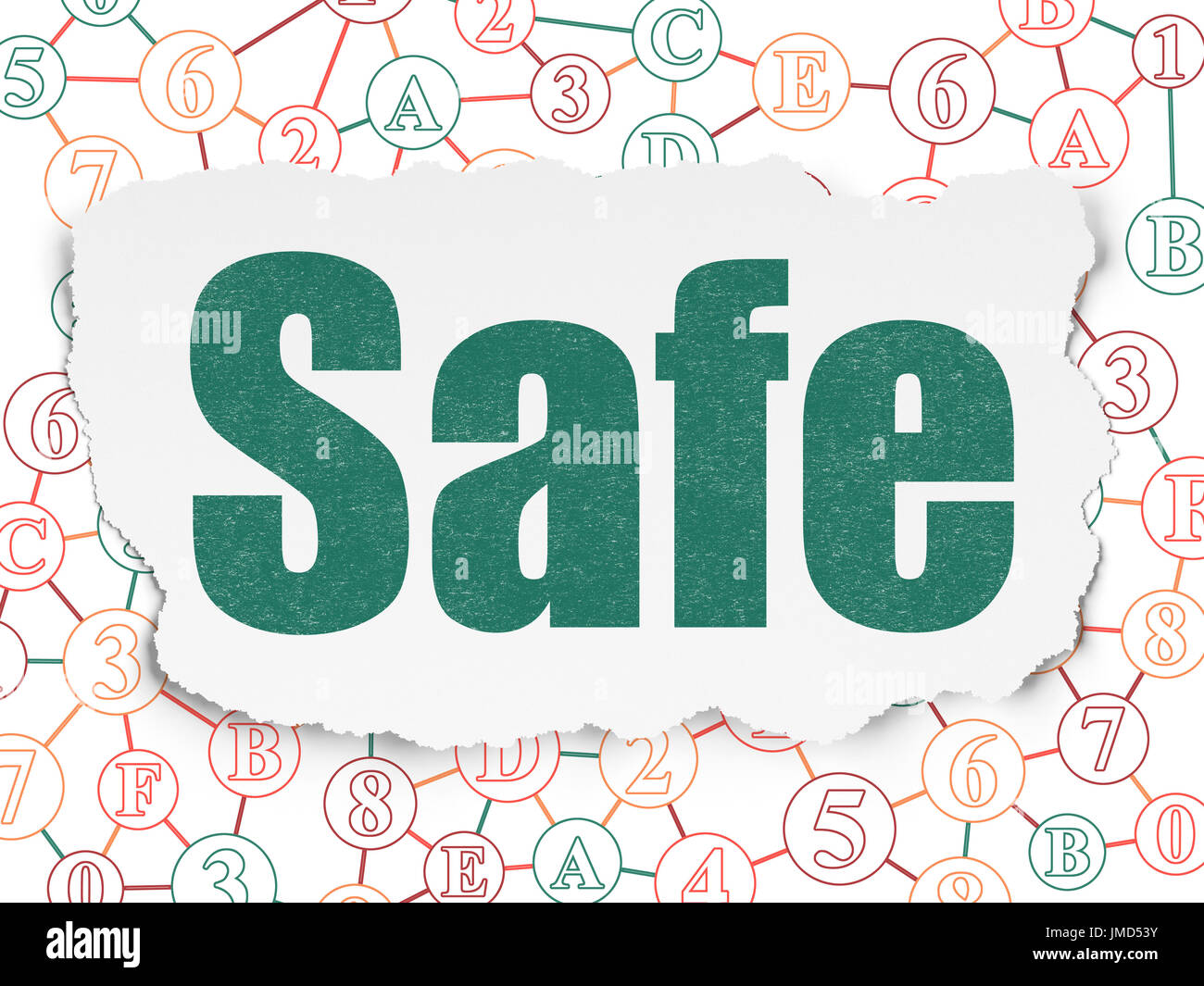 Safety concept: Safe on Torn Paper background Stock Photo - Alamy