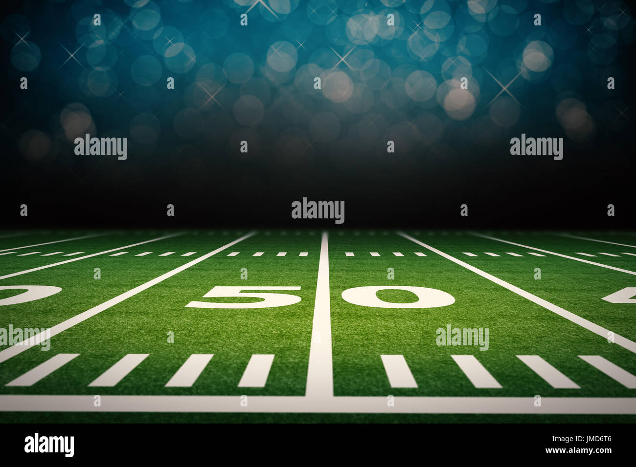 3d rendering empty american football field with stadium Stock Photo - Alamy