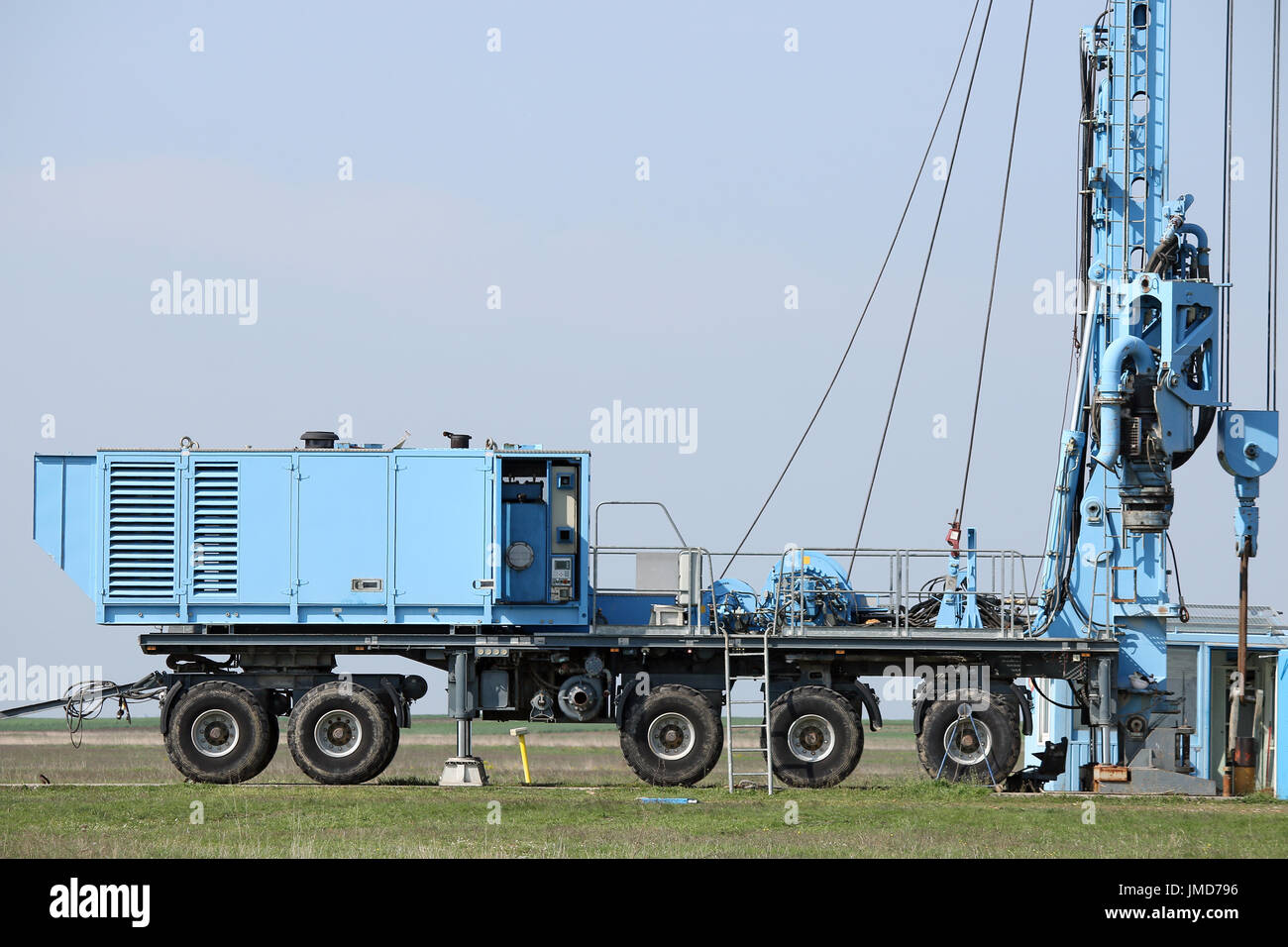 geology and oil exploration mobile drilling rig vehicle Stock Photo