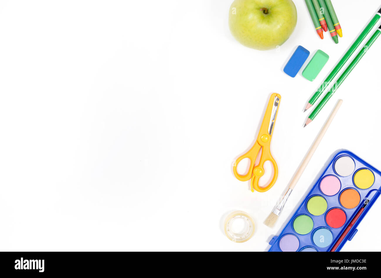 School supplies isolated on white background. Back to school concept ...